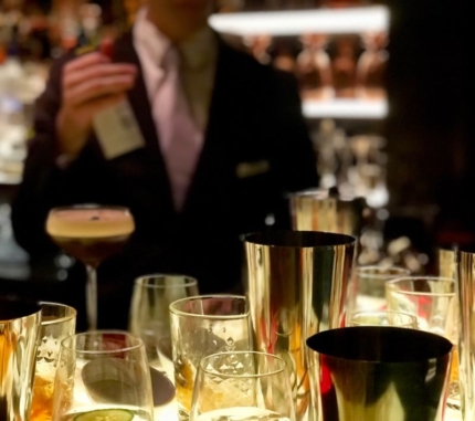 Classy colibri behind the BaR of the Hotel Beau Rivage Palace in Ouchy, Lausanne, Switzerland, with Antoine Boschat, bar manager